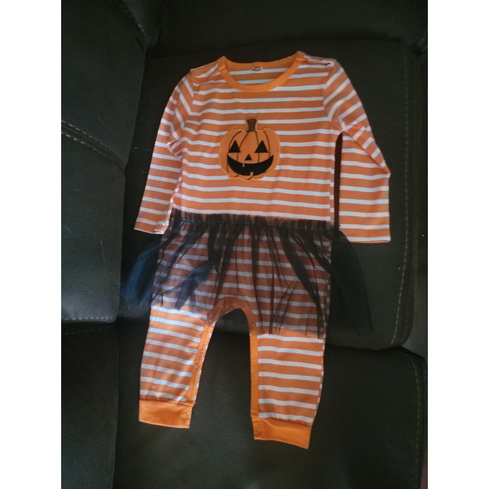 Halloween pumpkin boutique one piece outfit size 100 3t